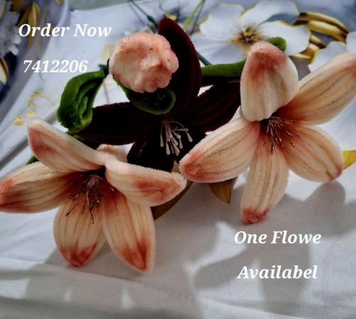 Peach Lily Pipe Cleaner Stem