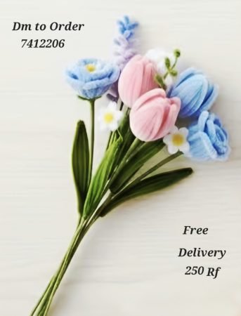 Pastel Blue and Pink Flower Stem Set