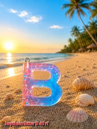 Handmade Resin Letter B Keychain